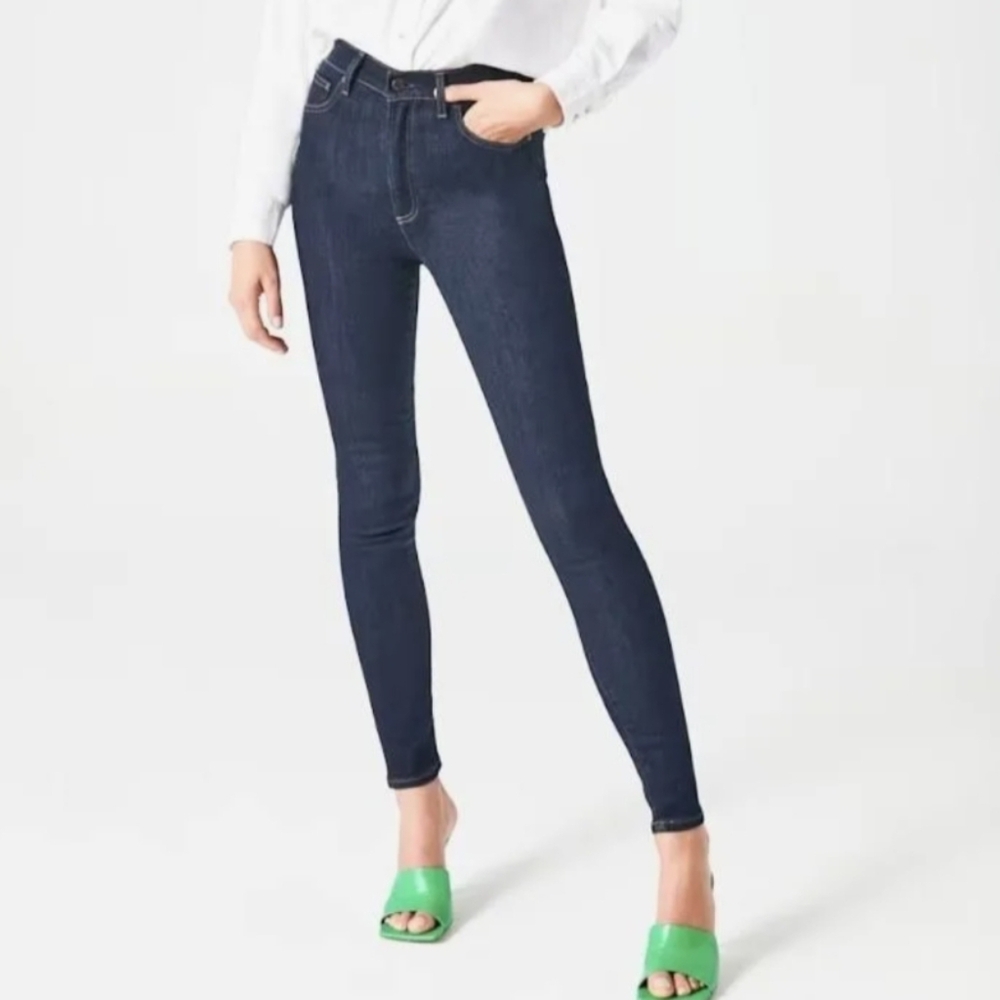 Denim Forum The Lola High Rise Skinny Jeans 25W 30L Inky Blue New With Tags!